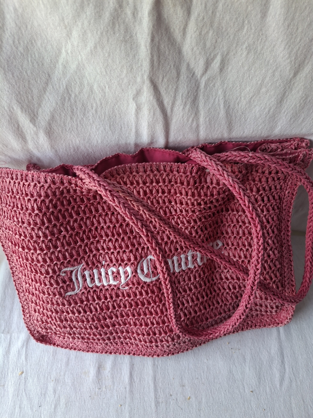 Juicy Couture Pink Woven Tote Bag